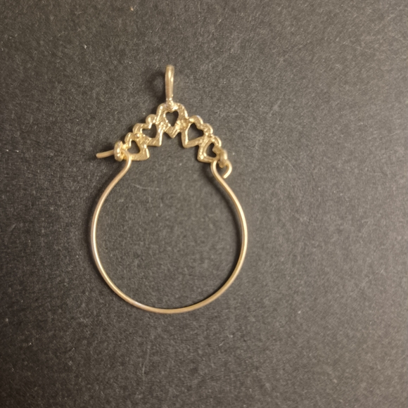 14 K Gold Marked Heart Charm Holder Pendant - Picture 2 of 5